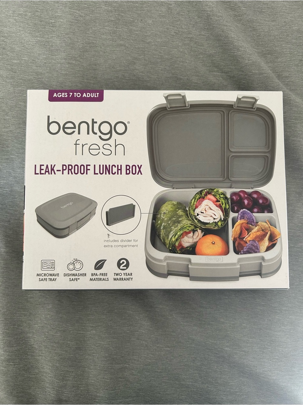 Brand New Bentgo Fresh Leak-Proof Lunch Box in Gray